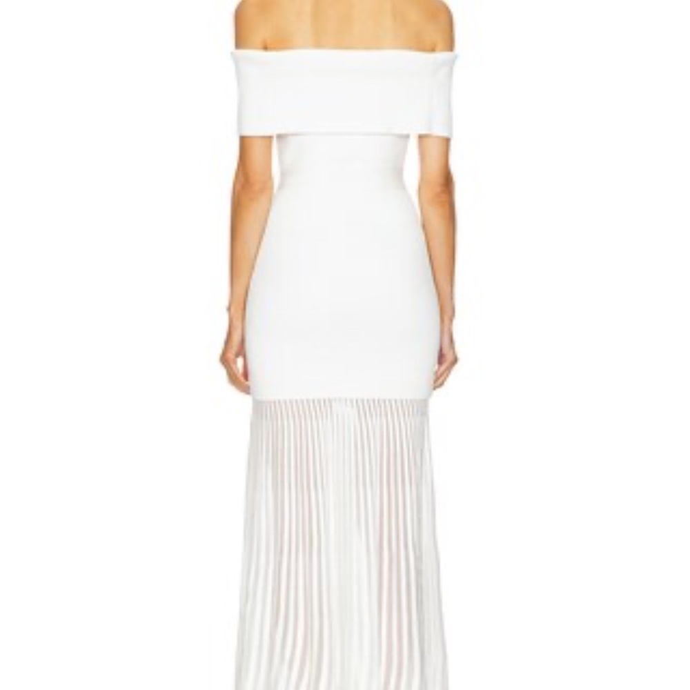 Rebecca Vallance Mariana Knit Midi Dress in Ivory - Picture 4 of 14